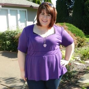 Kiyonna Posh Ponte Peplum Top - 4X